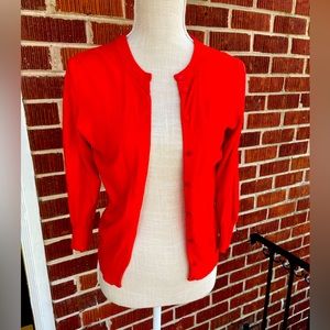 Red 3/4 sleeve Clare cardigan